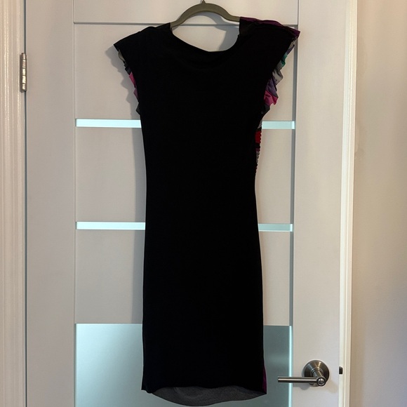 Rampage Asymmetrical Dress with Multicolor Stripes - Picture 5 of 6